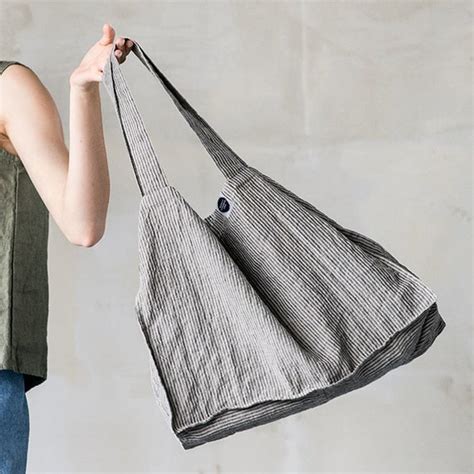 Large Natural Linen Tote Bag Linen Beach Bag By Notperfectlinen