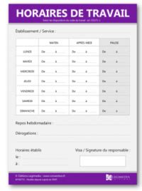 Que Contient Le Panneau D Affichage Des Horaires De Travail