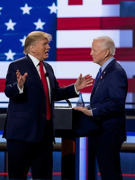 Premium Photo Donald Trump And Joe Biden Debate During Presidential