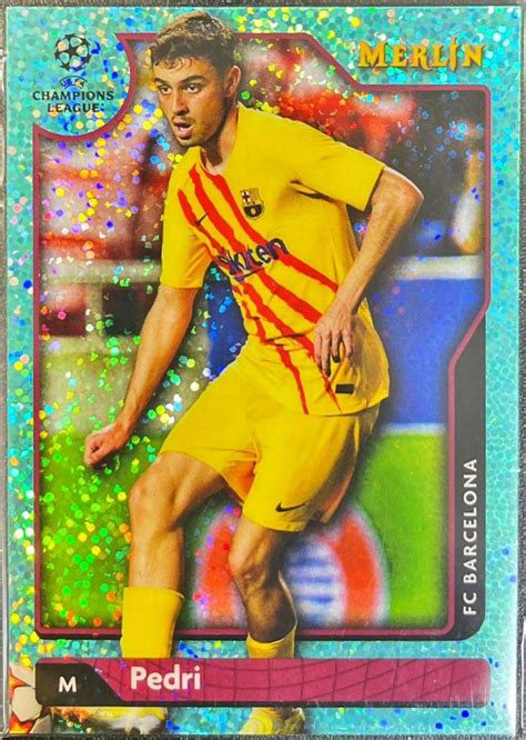 未使用に近いシリアル 美品 ペドリ 2021 22 Topps Merlin UEFA Champions League Aqua