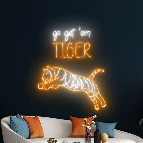 Handmadetneonsign Go Get Em Tiger Neon Light Tiger Led Sign Tiger