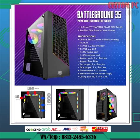 Jual Casing PC Case Gaming ATX MATX Tempered Glass Simbadda