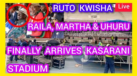 Finally Raila Martha Karua Arrives In Kasarani Stadium Azimio Live In