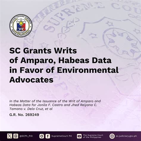 Sc Grants Writs Of Amparo Habeas Data In Favor Of Environmental