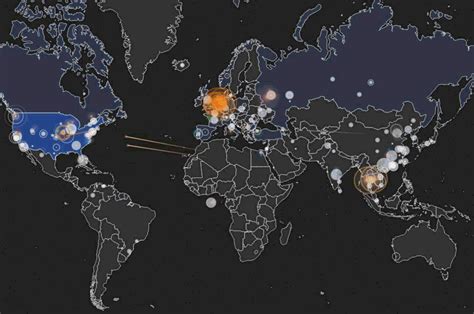 Karte Zeigt Angriffe Von Hackern In Echtzeit Auf