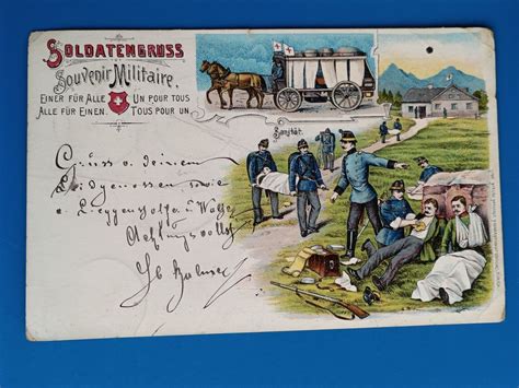 Litho PK Soldaten Gruss Sanität gelaufen 1899 Kaufen auf Ricardo