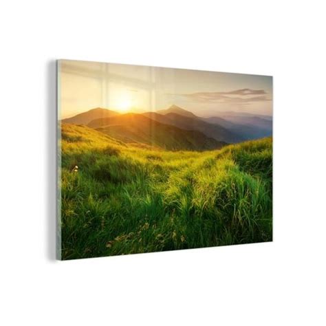 Tableau Toile MuchoWow Paysage 120x80 Cm Herbe Collines