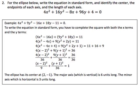 How To Write A Standard Form Equation Of An Ellipse - Diy Projects