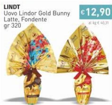 Lindt Uovo Lindor Gold Bunny Latte Fondente 320 Gr Offerta Di