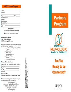 Fillable Online Partners Program Academy Of Neurologic Physical