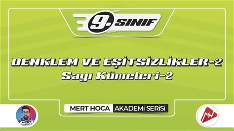 Denklem Ve E Itsizlikler Say K Meleri S N F Konu Anlat M