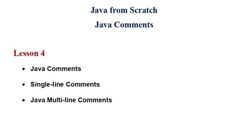 Learn Java Comments Session Pdf Connect Techs