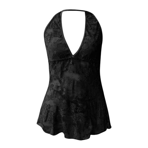 Yanhoo Sexy Lingerie For Women Deep V Neck Halter Babydoll Lace