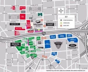 little_caesars_arena_parking_map - Stadium Parking Guides