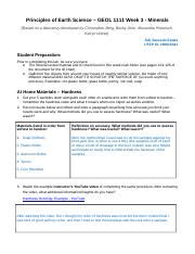 Geol Lab Week Assignment Docx Principles Of Earth Science