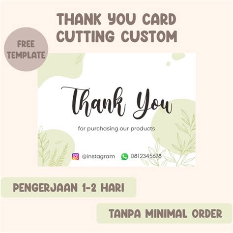 Jual Cetak Thank You Card Custom Kartu Ucapan Terima Kasih Custom 3