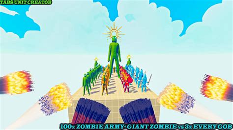 100x Zombie Army Giant Zombie Vs 3x Every Tabs Unit Totally Accurate