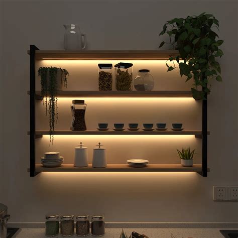 Backlit Wall Shelf In Contemporary Design - WallMantra | Wooden wall ...