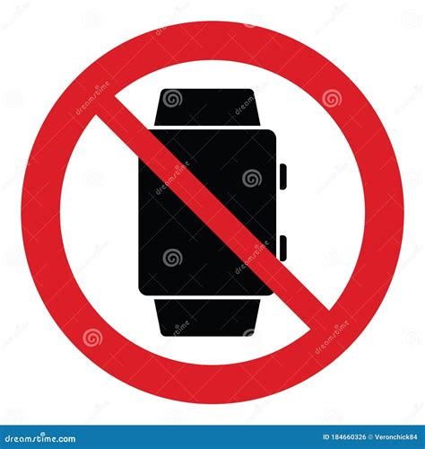 No Watch Vector Not Allow No Smart Watch Stock Vector Illustration