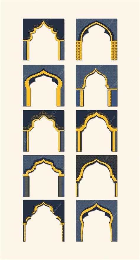 Premium Vector | Mosque islamic frame set