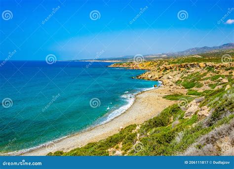 Lara beach on Cyprus stock image. Image of scenery, seascape - 206111817