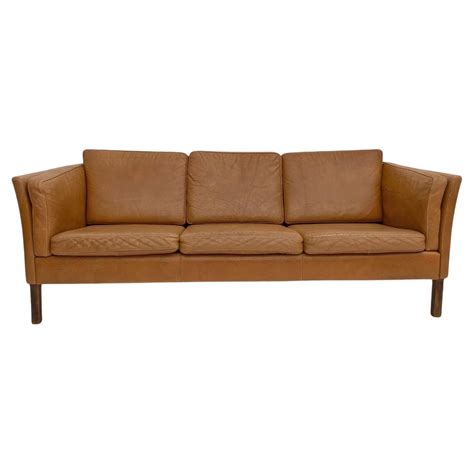 Danish Caramel Tan Leather Seater Sofa Mid Century S At Stdibs