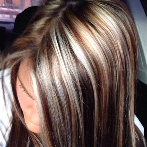 Chunky Highlights Hair Color Ideas Hairstylo Chunky Blonde Highlights Dark Brown Hair Color