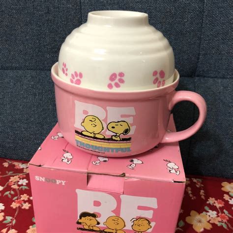 史努比 Snoopy 悅活湯碗二件組 湯碗 陶瓷碗 泡麵碗 蝦皮購物