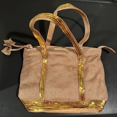 The Sak Bags Gold Sequin Tan Handheld Purse Poshmark