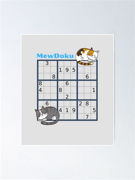 Sudoku And Cats Mewdoku Poster For Sale By Apalasianarts Redbubble