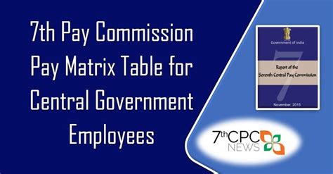 7th Pay Matrix 7th Pay Matrix Table 7th Pay Matrix Chart — Central