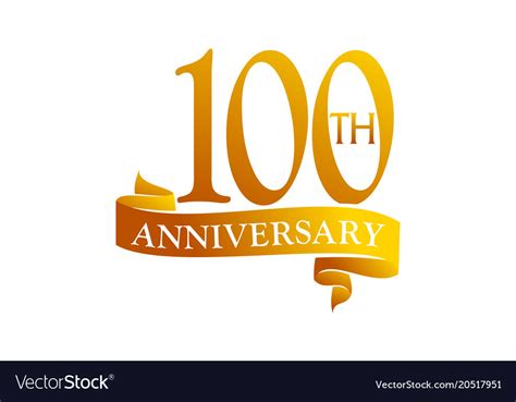 100 Year Ribbon Anniversary Royalty Free Vector Image