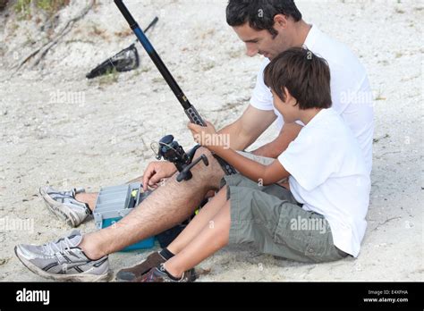 Father And Son Fishing Stock Photo Alamy