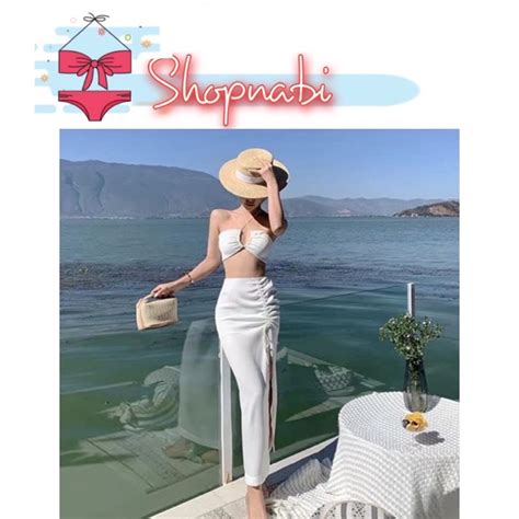 Chân váy rút dây xẻ dài mặc ngoài bikini KO KÈM ÁO Shopee Việt Nam