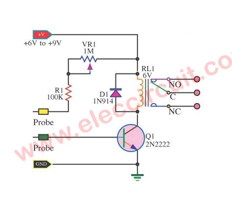 Moisture Sensor Circuit Diagram Using Transistor