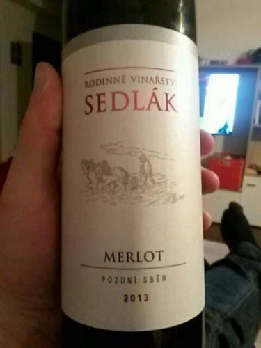 Rodinné Vinařství Sedlák Merlot Pozdní Sbèr Vivino US