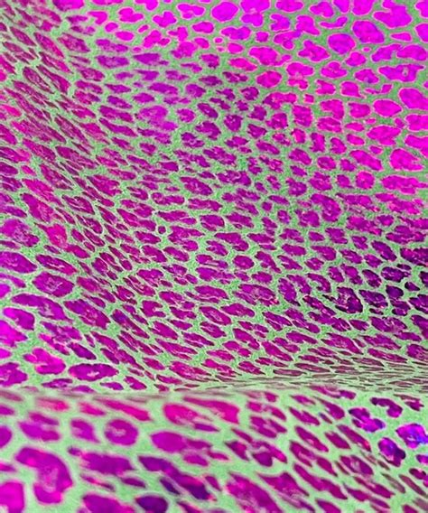 Metallic Bright Pink Leopard Print Lime Green Leather Leopard Etsy