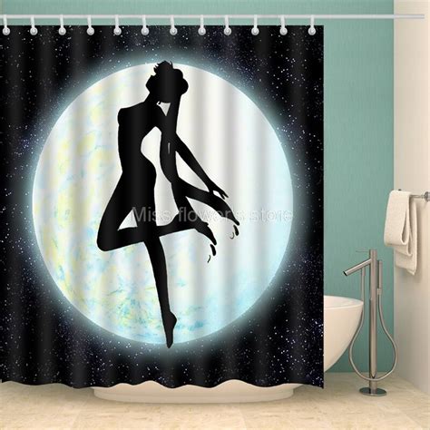 Night Sky Moon Sailor Moon Design Custom Shower Curtain Bathroom