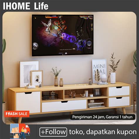 Jual Ihome Lemari Tv Kayu Tv Cm Meja Tv Minimalis Modern Terbaru Rak