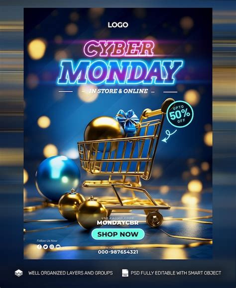 Premium PSD Psd Free Psd Cyber Monday Poster And Flyer Promo Social