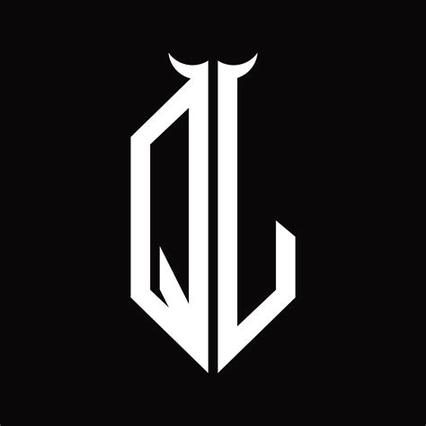 Qj Logo Monogram With Horn Shape Isolated Black And White Design