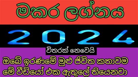 මකර ලගනය 2024 lagna palapala 2024 makara YouTube