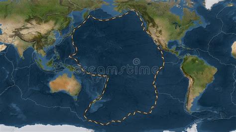 Pacific Plate Dashed Patterson Cylindrical Satellite Stock