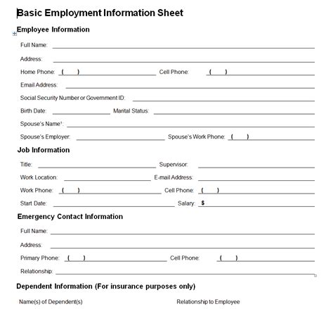 30 Sample Employee Information Form Templates Word And Pdf