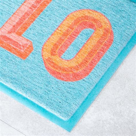 Blue Hello Doormat 70 X 40cm Artsy Mats