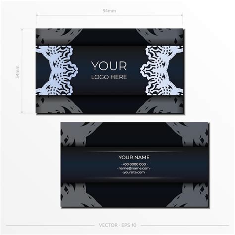 Premium Vector Dark Blue Business Cards Decorative Business Card