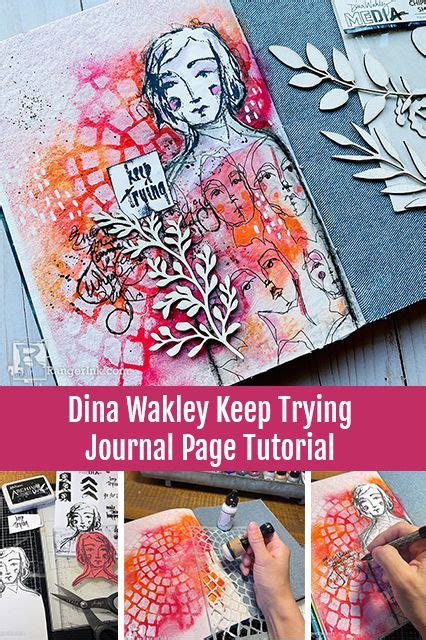 Dina Wakley Keep Trying Journal Page By Megan Whisner Quinlan Art