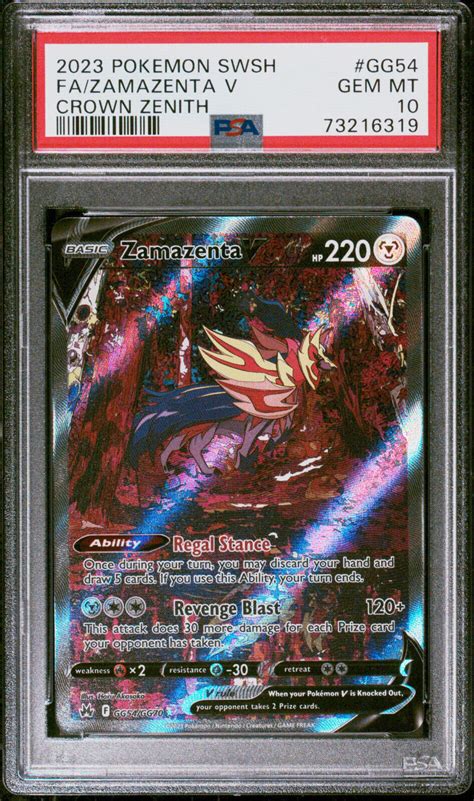 Mavin Psa Gem Mint Pokemon Crown Zenith Zamazenta V Full Art Gg