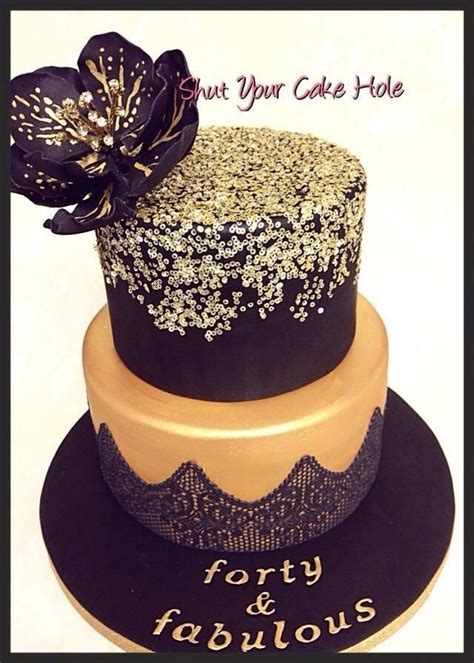 Blackandgold Black And Gold Birthday Cake Black And Gold Cake