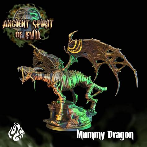 Mummy Dragon Crippled God Foundry 60mm Base 32mm Scale Dnd Etsy